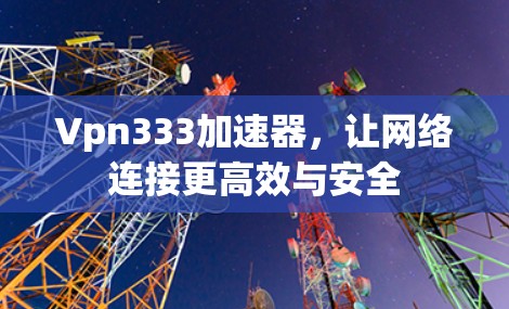 Vpn333加速器，让网络连接更高效与安全