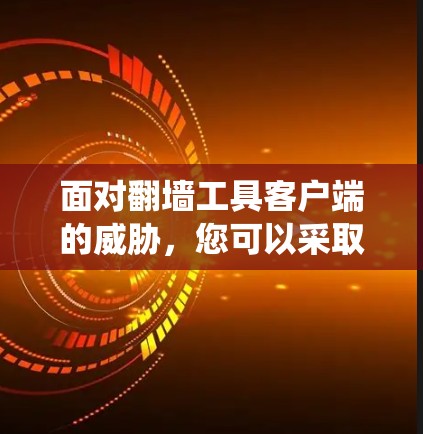 面对翻墙工具客户端的威胁，您可以采取以下系统性的措施来保护自己的网络环境