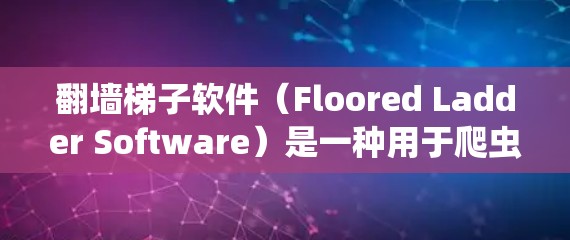 翻墙梯子软件(Floored Ladder Software)是一种用于爬虫和翻墙的工具,通常用于爬虫后翻墙,即将爬虫内容翻墙到目标服务器。以下是对翻墙梯子软件的详细步骤说明 翻墙梯子软件(Floored Ladder Software)是一种用于爬虫和翻墙的工具,通常用于爬虫后翻墙,即将爬虫内容翻墙到目标服务器。以下是对翻墙梯子软件的详细步骤说明